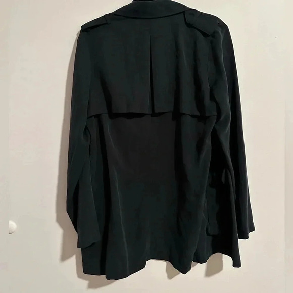 Trouve Nordstrom Open Front Blazer Jacket Ruffle Pockets Roll Tab Small - Picture 2 of 7